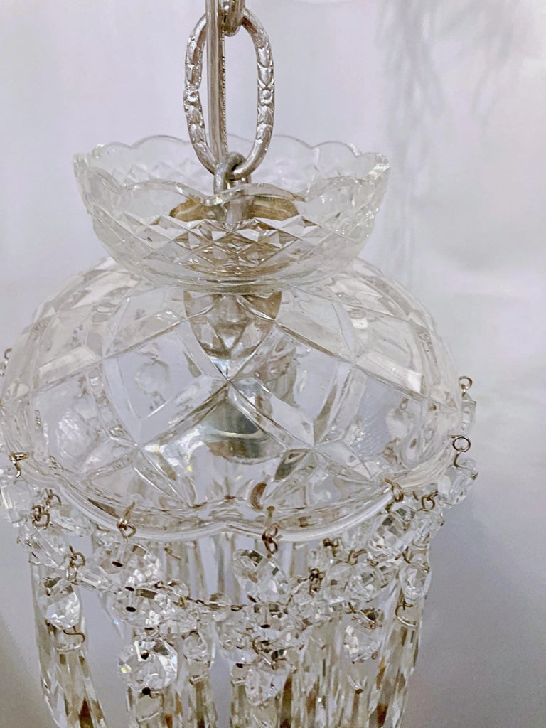 Vintage 1950s Layered Chandelier With Cut Glass Dish - 4