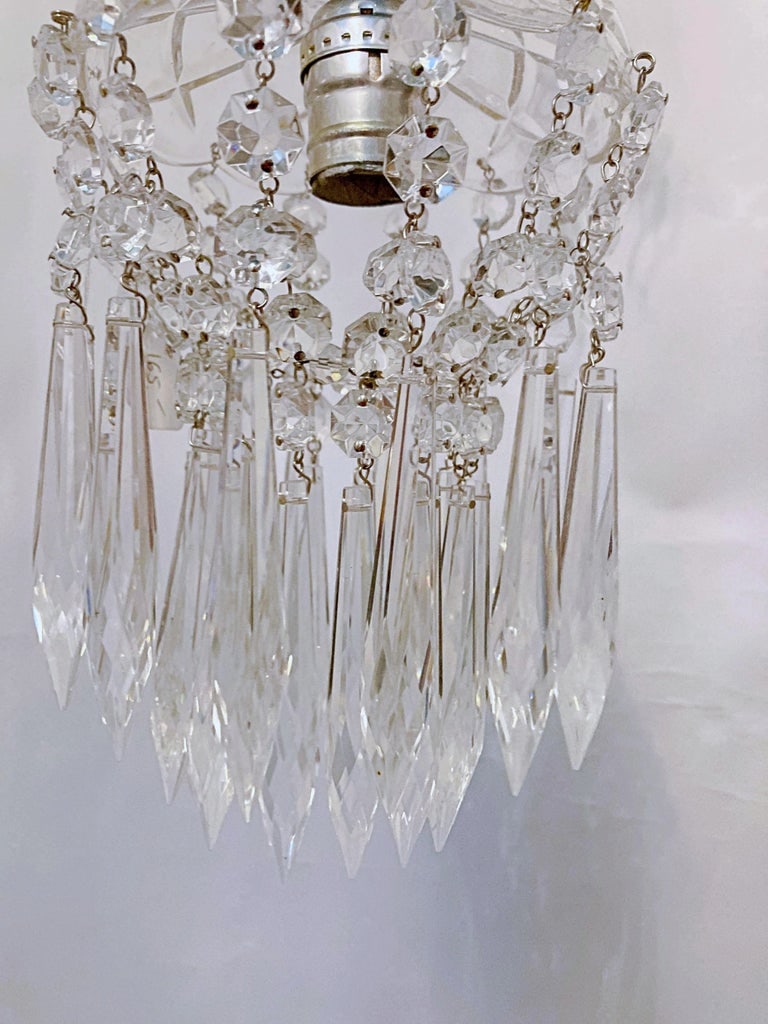 Vintage 1950s Layered Chandelier With Cut Glass Dish - 5