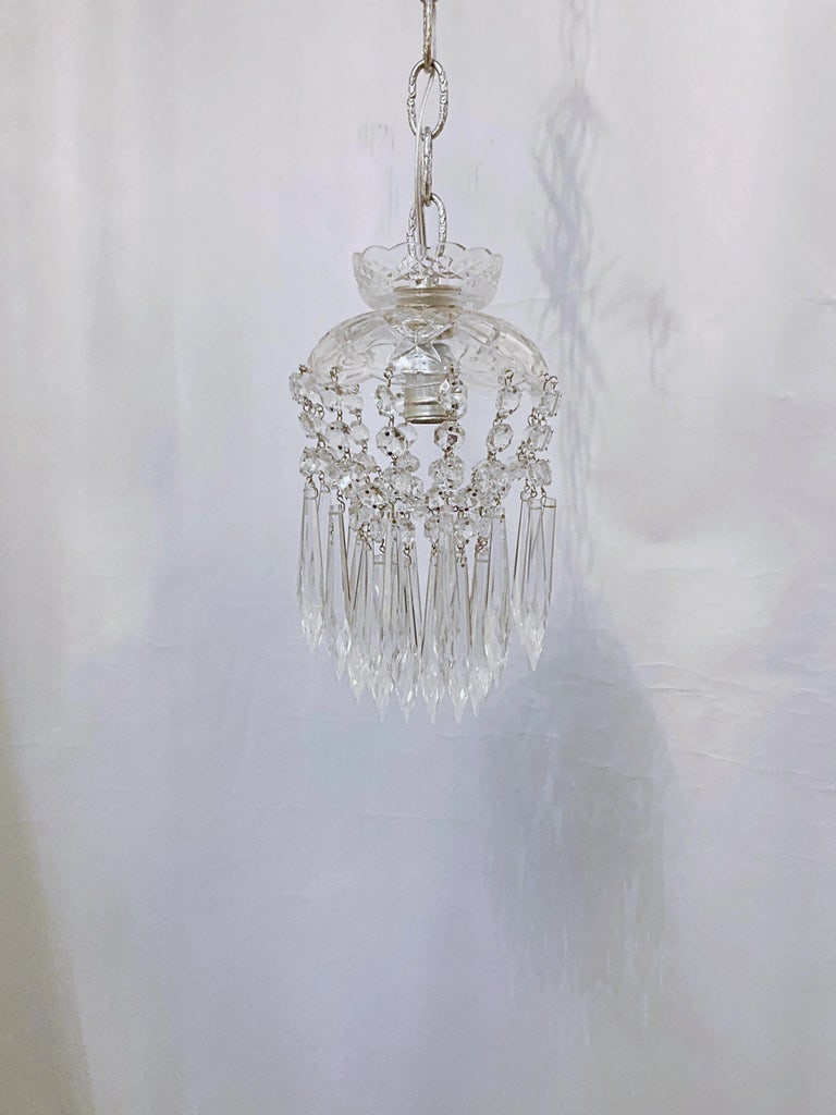 Vintage 1950s Layered Chandelier With Cut Glass Dish - 6