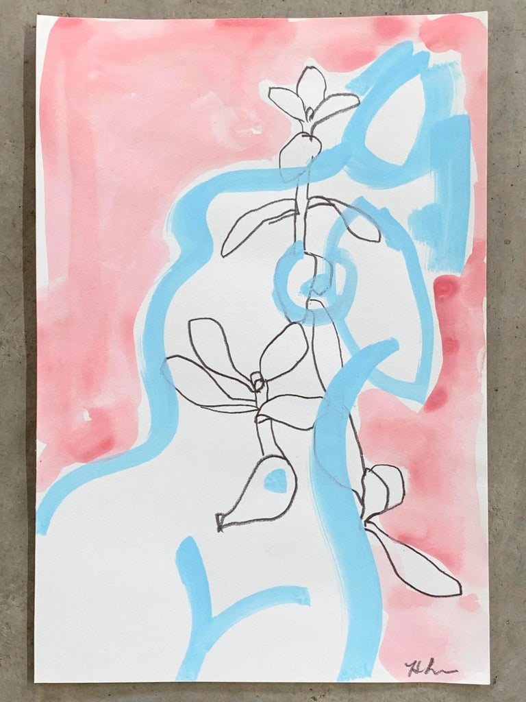 'Summertime' Contemporary Figurative Drawing on Paper - 2