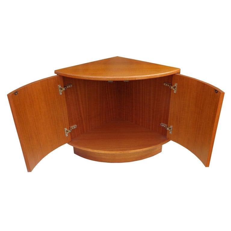 Mid-Century Modern Danish Teak Corner Cabinet Side Table - 2