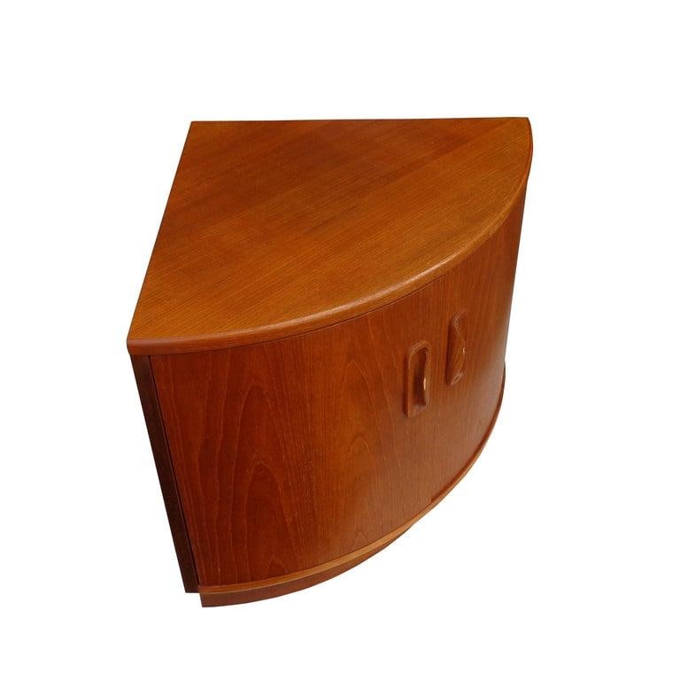 Mid-Century Modern Danish Teak Corner Cabinet Side Table - 4