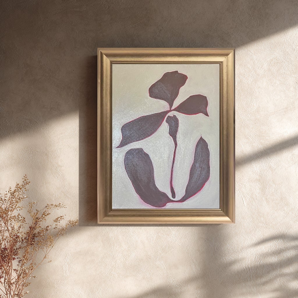 Framed Acrylic Botanical Painting, Organic Boho Floral Art, Tatiana Duperault (15" X 19") - 2