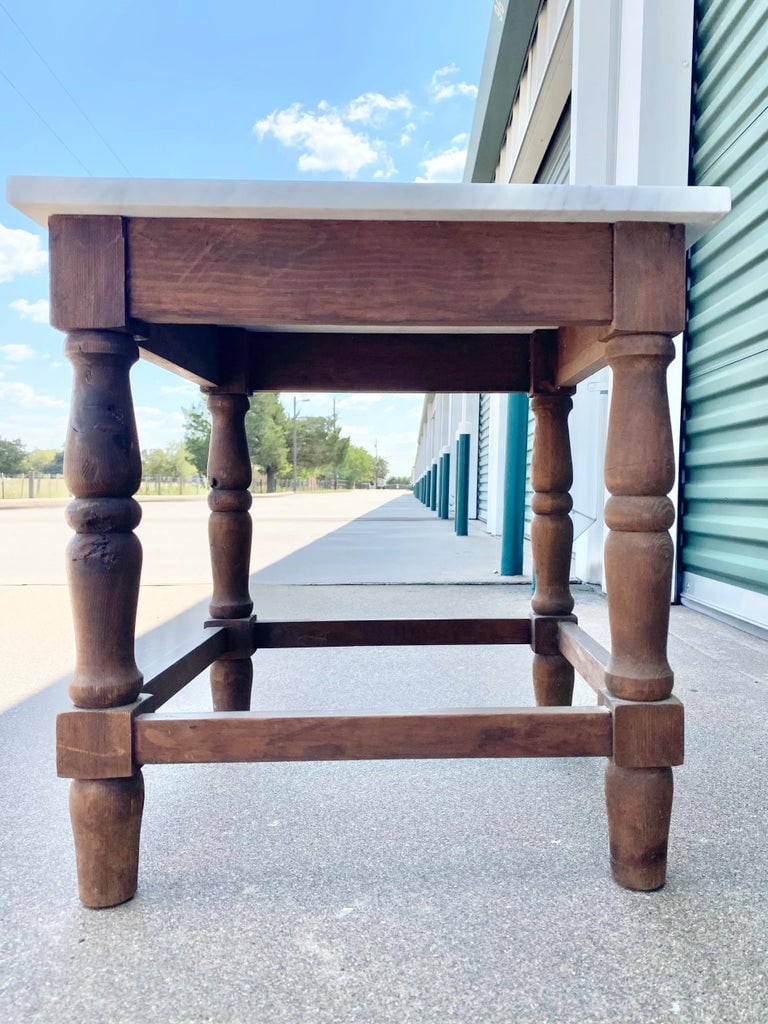 Primitive Minimalist White Marble Side Table / Night Stand - 8