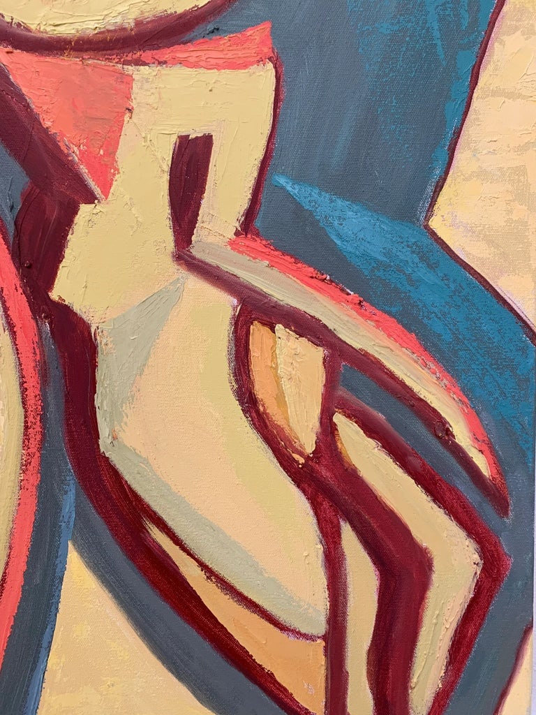 "Siblings" Contemporary Original Expressionist Figurative Oil Painting by Thom Evans - 7