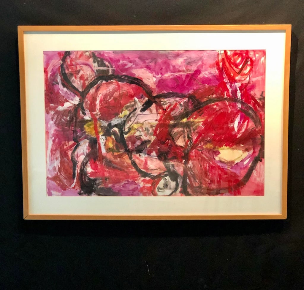 "Woman's Wattage" Abstract Expressionist Painting by Ellen Reinkraut, Framed - 4