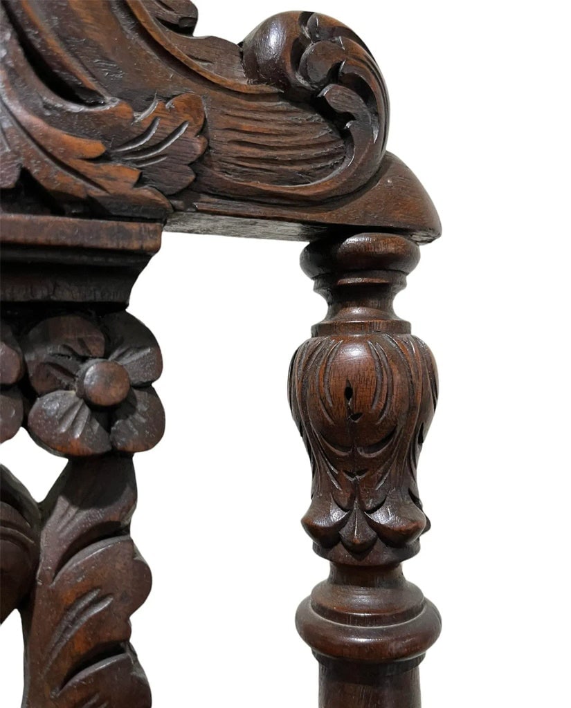 Mid 19th Century English Jacobean Style Walnut Chair - 7