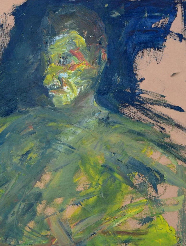 Abstract Expressionist Two Sided Painting -- Male Figurative by Daniel David Fuentes - 2