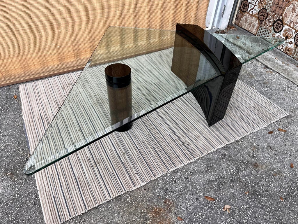 1980s Post Modern Black Lacquer Coffee Table in the Roger Rougier Style - 2