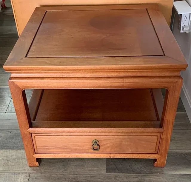1960s Vintage Solid Rosewood Chinese End Tables - 2