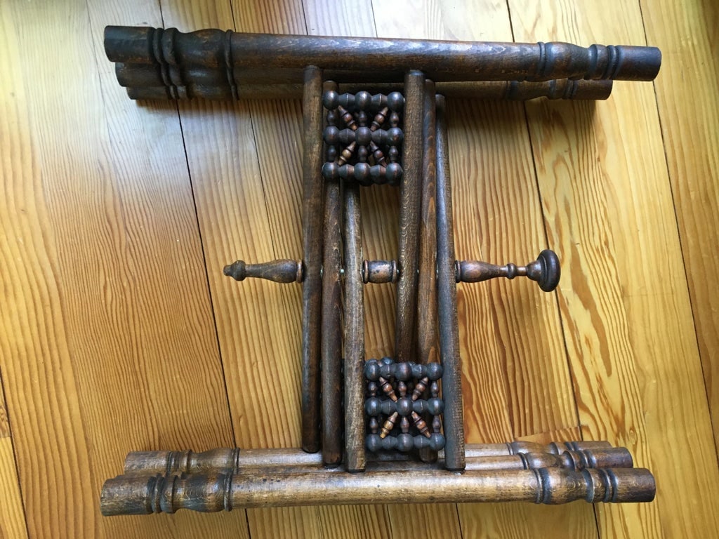 Antique Turkish Copper Tray Table on Folding Wooden Stand - 10