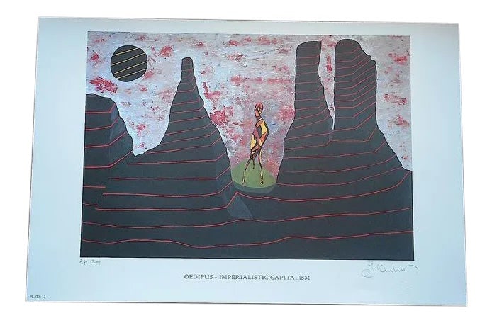 Signed Limited Edition Print by George Andreas-Elephant Folio: This elephant folio size limited edition lithograph was created by Listed American artist George Andreas (Greece, USA 1938 - ). It is signed by the artist (l.r.) and numbered as an artist's proof