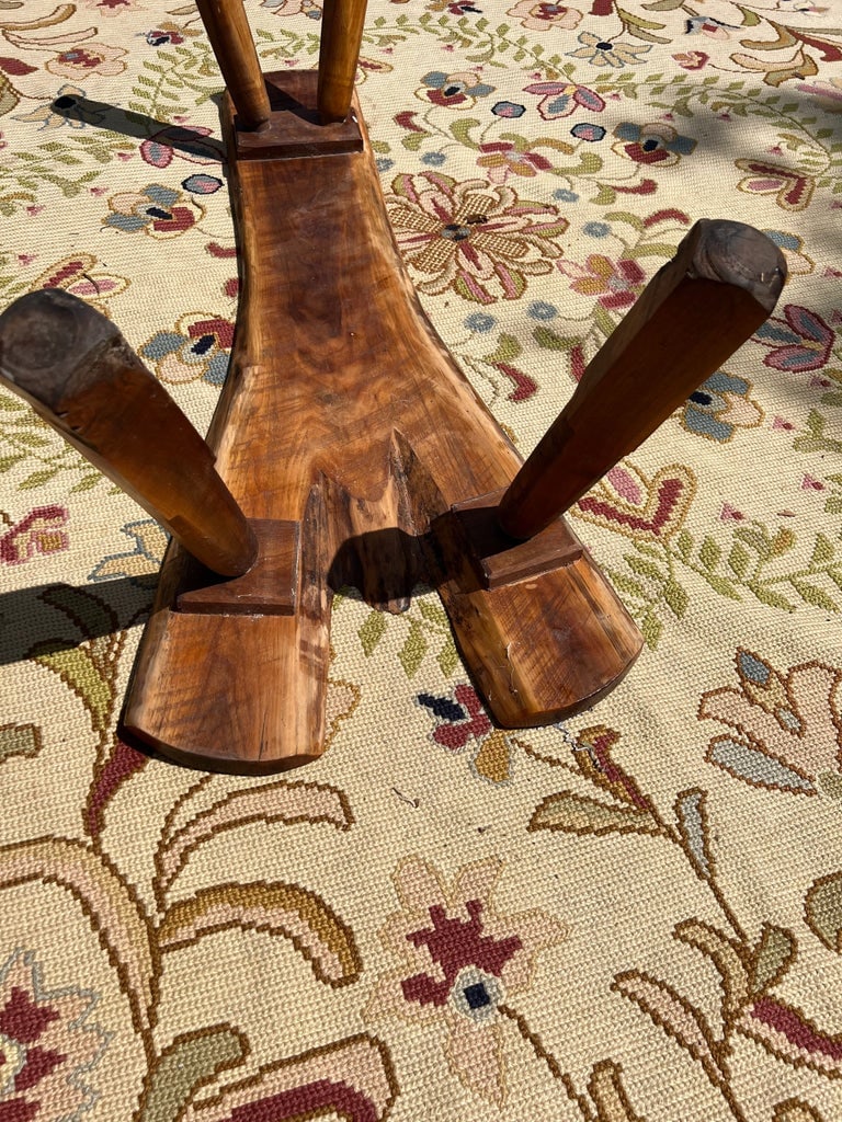 Mid 20th Century Organic Modern Split Wood Live Edge Bench - 7