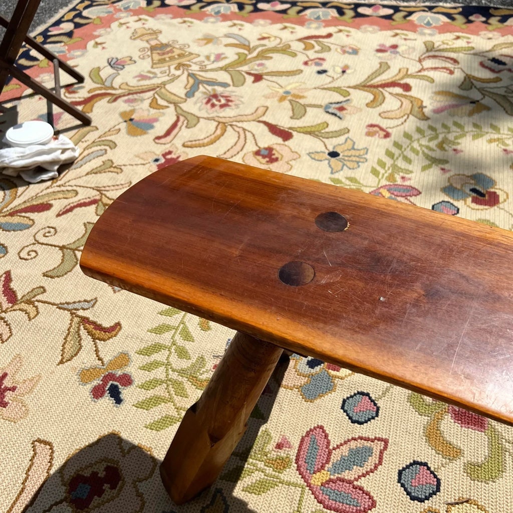 Mid 20th Century Organic Modern Split Wood Live Edge Bench - 9