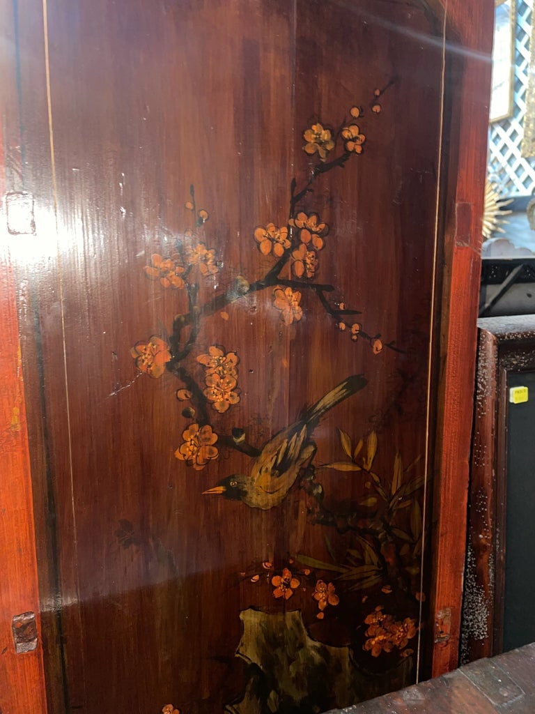 Antique 19th Century Chinese Wood Black Lacquer 3 Tiered Cabinet - 6