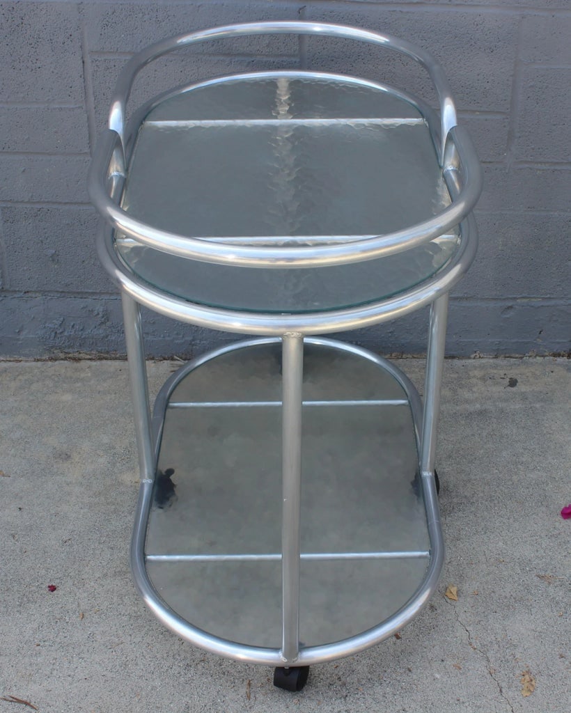 1960s Polished Aluminum Cart - 7