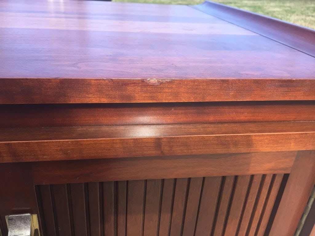 1940s Hollywood Regency Solid Cherry Side Table - 7