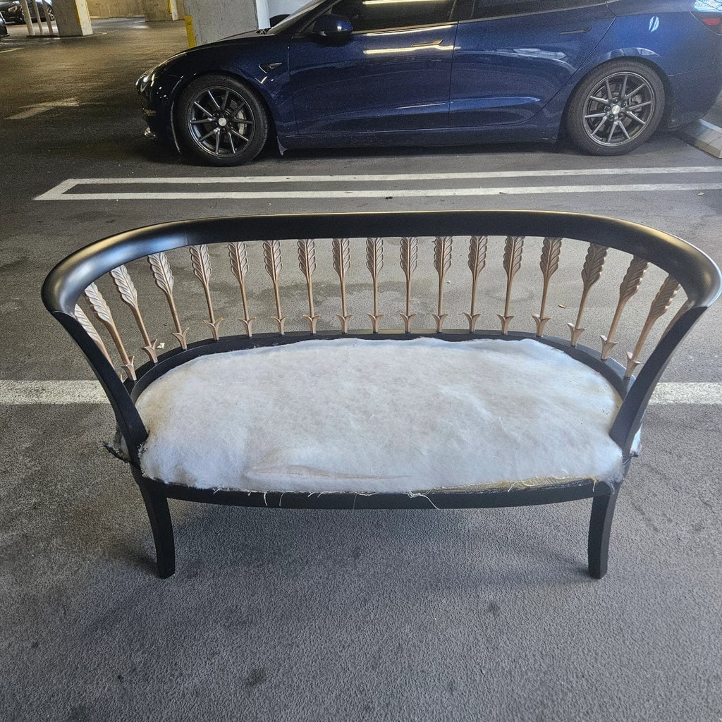 1970s Neoclassical Gilt Arrow Back Loveseat - 2