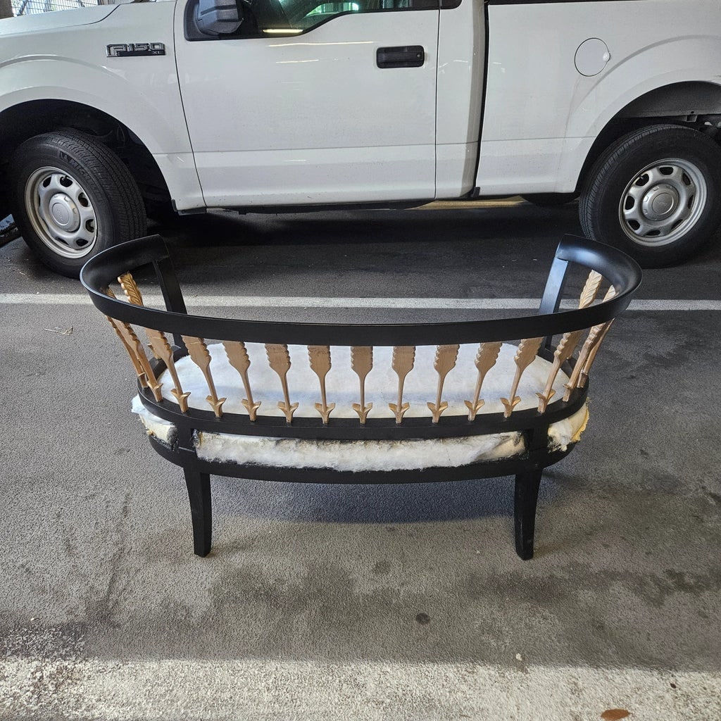 1970s Neoclassical Gilt Arrow Back Loveseat - 7