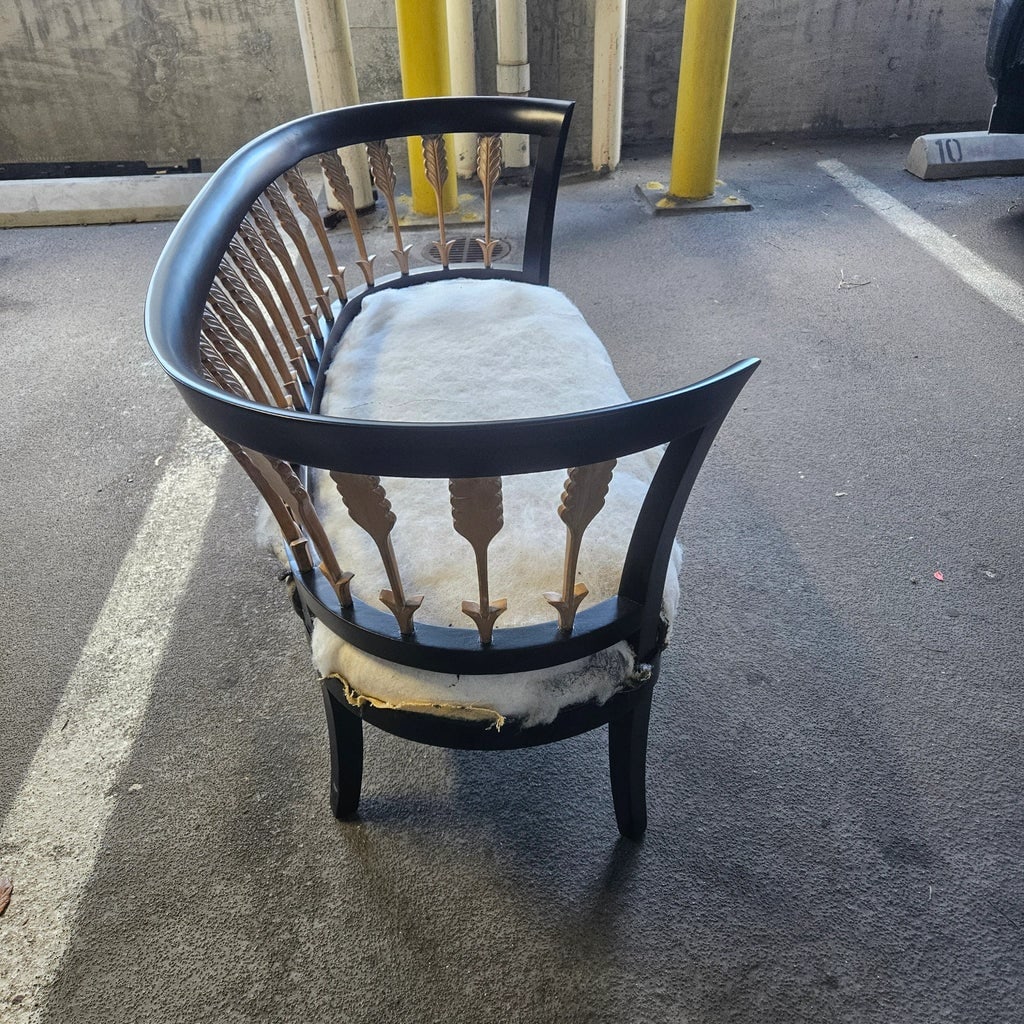 1970s Neoclassical Gilt Arrow Back Loveseat - 8