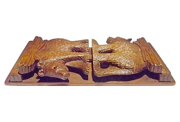 Antique Black Forest Carved Folding Mantel Shelf - 6