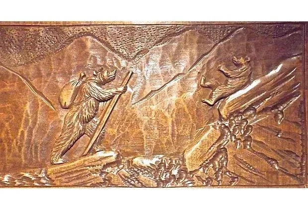 Antique Black Forest Carved Folding Mantel Shelf - 7