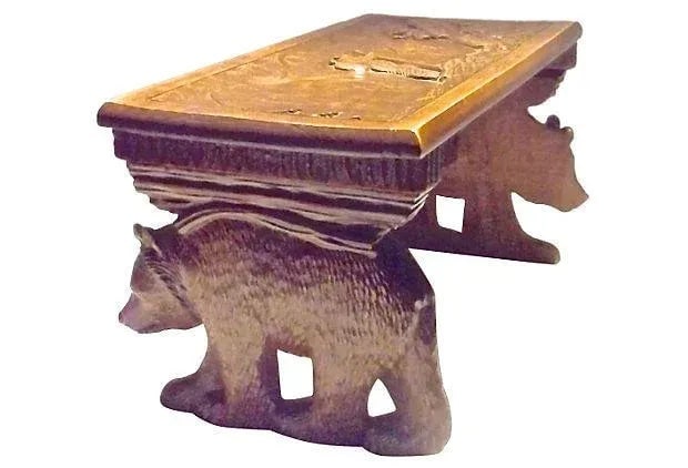 Antique Black Forest Carved Folding Mantel Shelf - 9