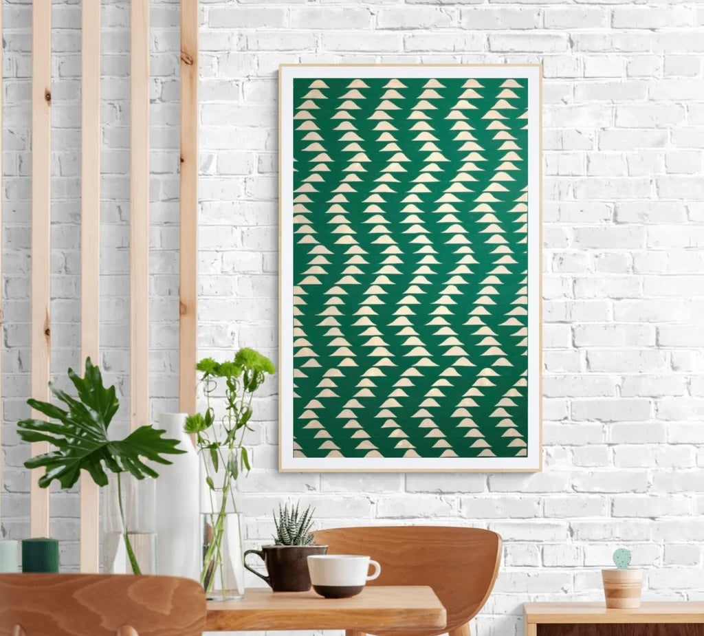 Painting With Minimalist Pattern in Green - 4