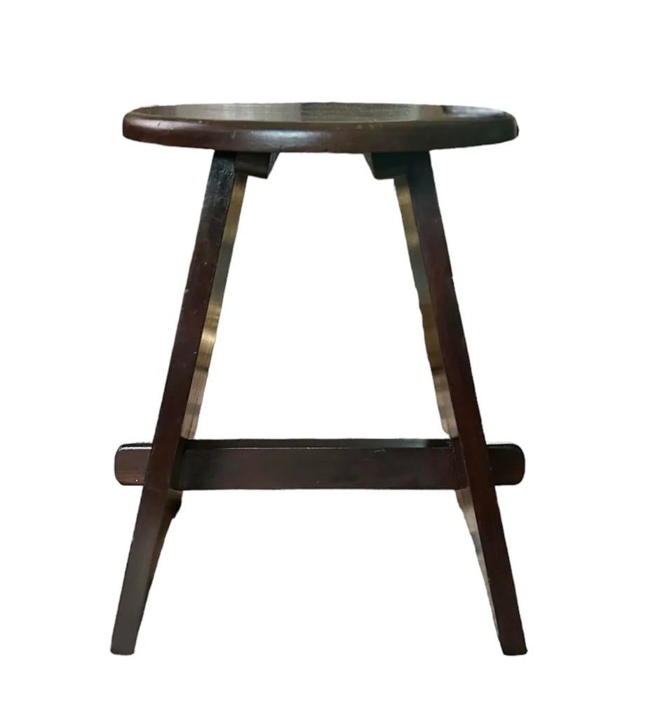 Antique Arts & Crafts / Mission Wood Splay Leg Stool With Mortise and Tenon Joinery, Circa 1915 - 3