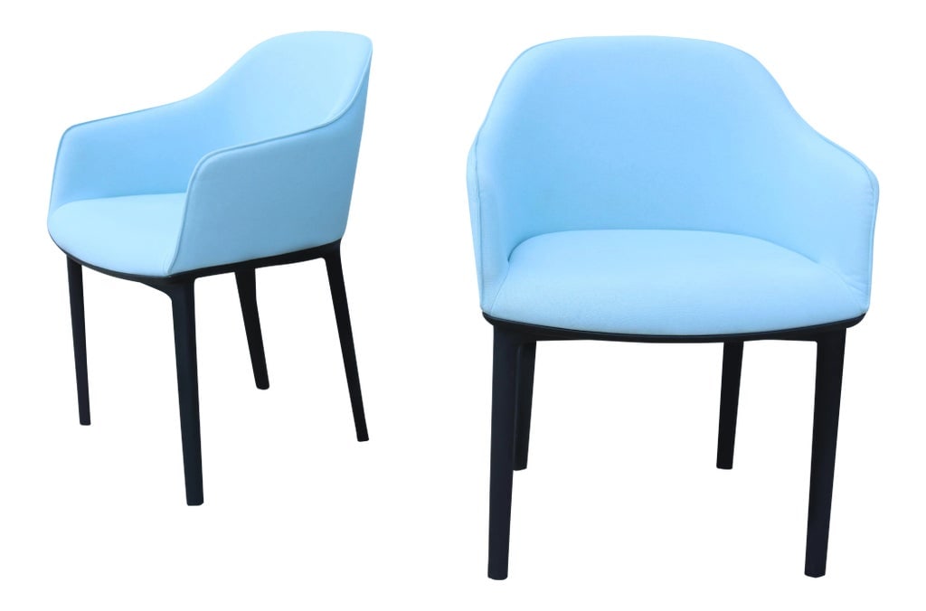 Modern Ronan and Erwan Bouroullec for Vitra Softshell Chairs - a Pair: The cozy Softshell chair will surprise you with its exceptional comfort. Constructed of flexible ribs concealed in the backrest shell and adapt to the user's movement. It is engineered to provide
