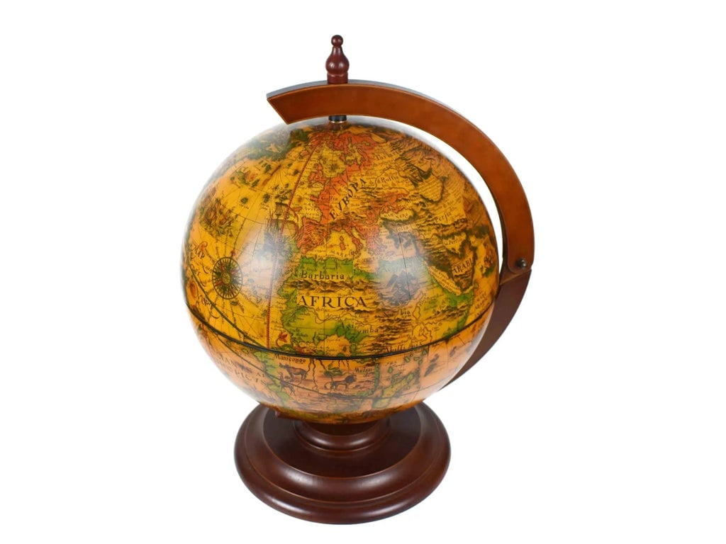 Late 20th Century Hand Crafted Italian World Globe Table Top Dry Bar - 2