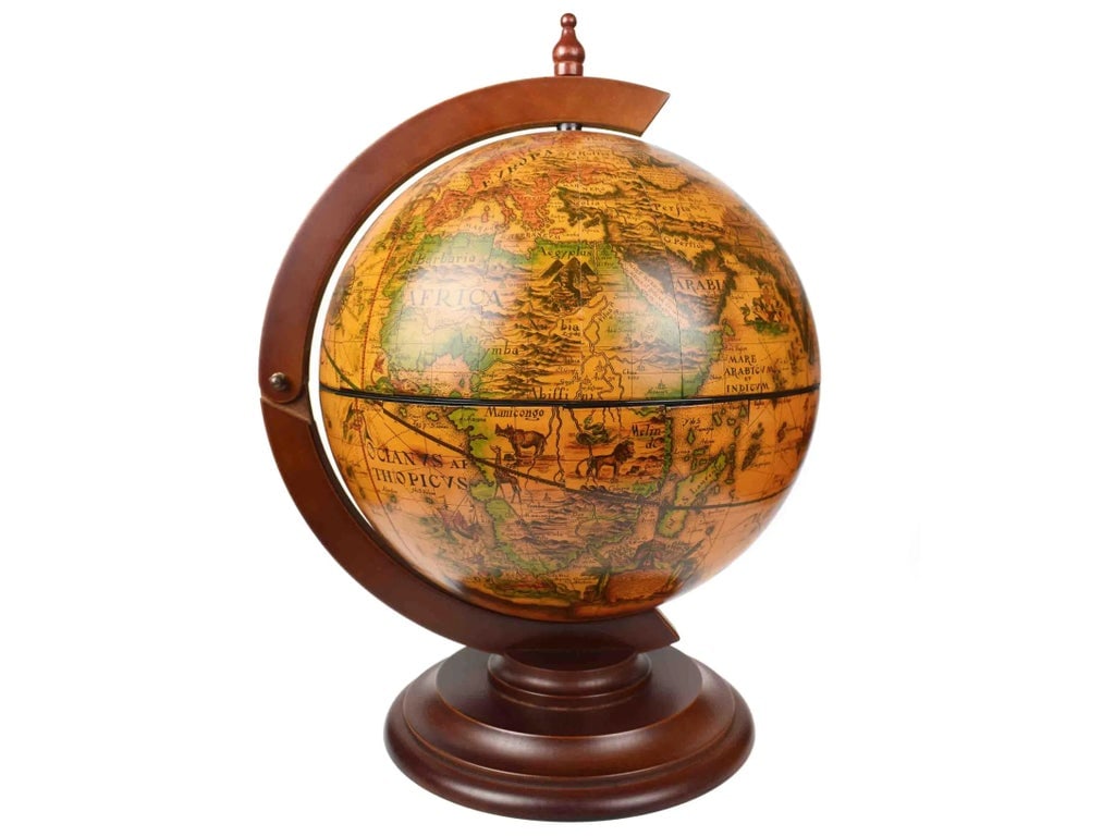 Late 20th Century Hand Crafted Italian World Globe Table Top Dry Bar - 3
