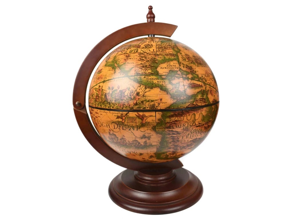 Late 20th Century Hand Crafted Italian World Globe Table Top Dry Bar - 4