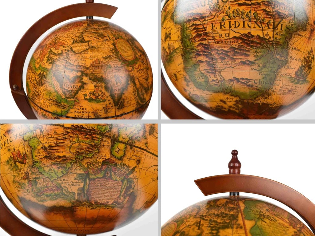Late 20th Century Hand Crafted Italian World Globe Table Top Dry Bar - 6