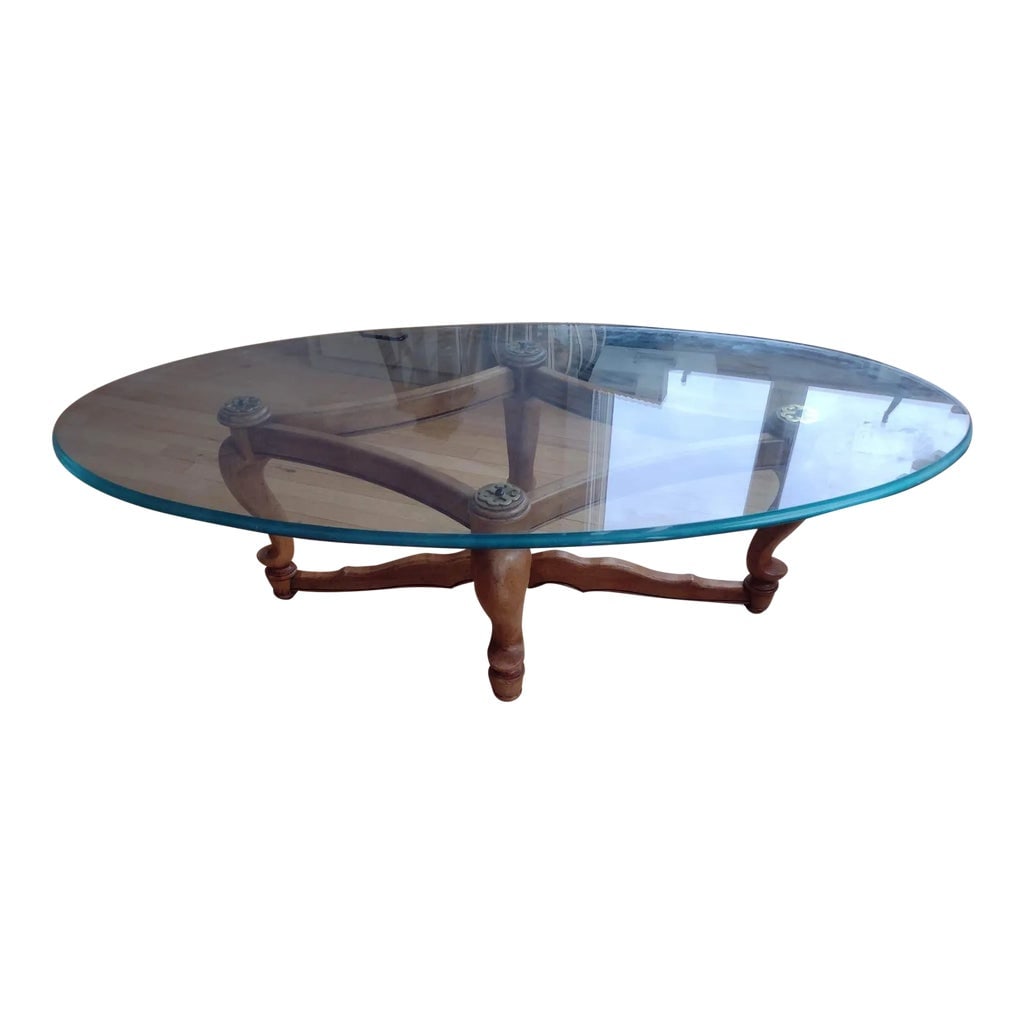 1960s Vintage Glass Top Coffee Table - 2