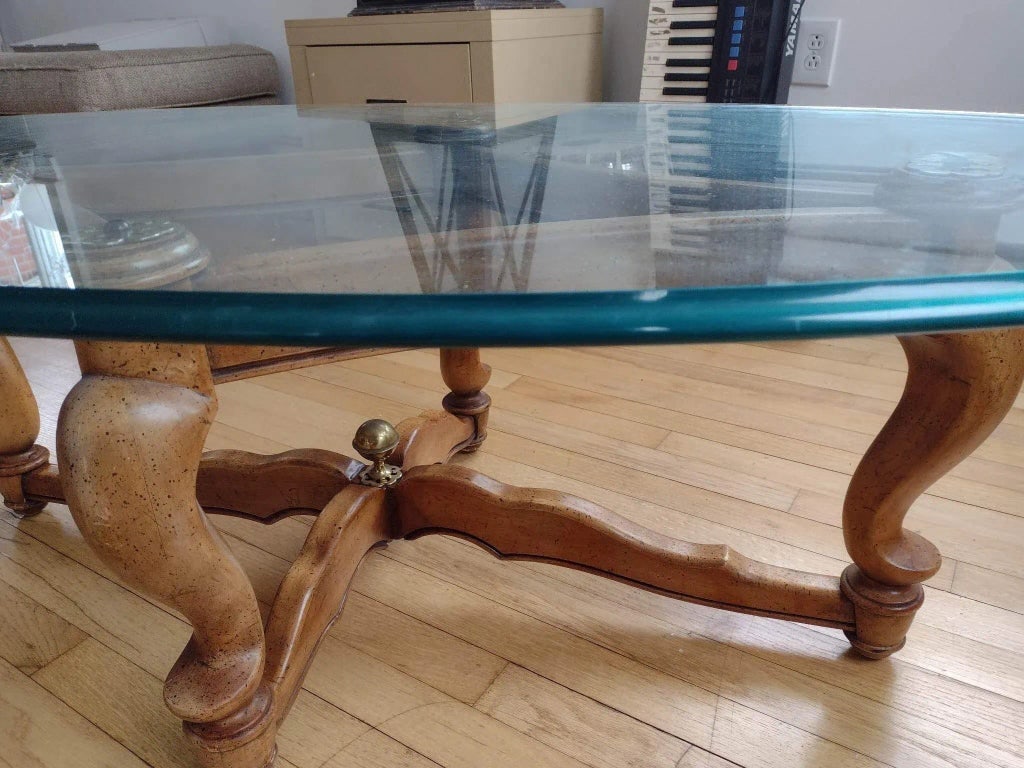 1960s Vintage Glass Top Coffee Table - 3