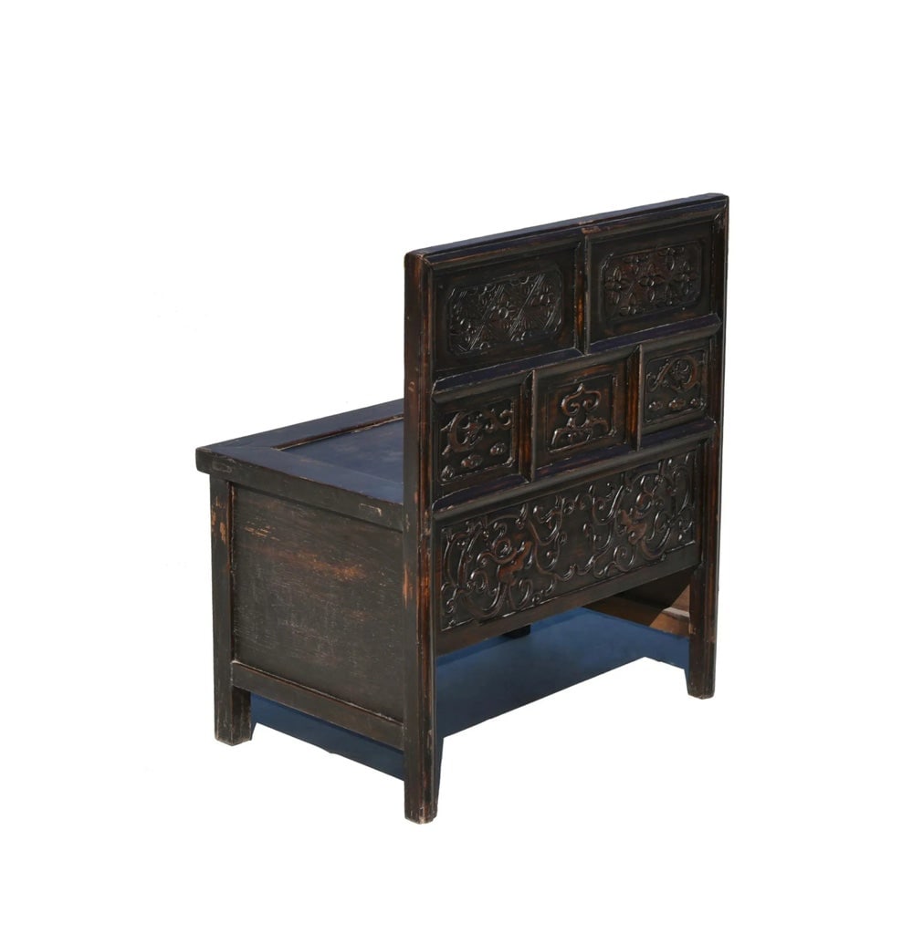 Mid 20th Century Asian Style Chair With Carved Back - 2