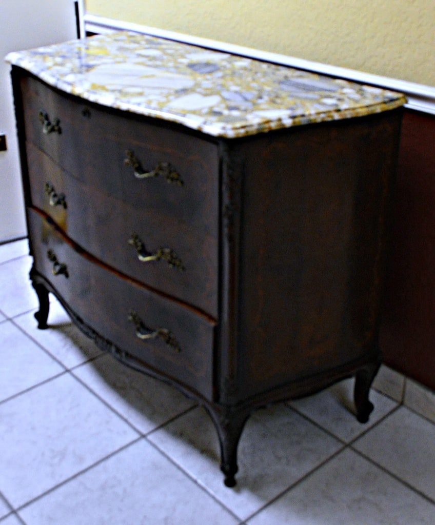 Antique French Marble Top Chest of Drawers - 7