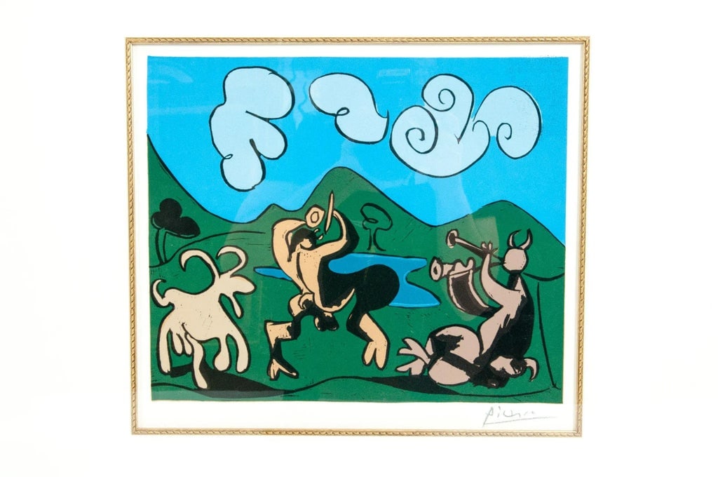 Pablo Picasso "Dancing Animals" Color Linocut Print - 2