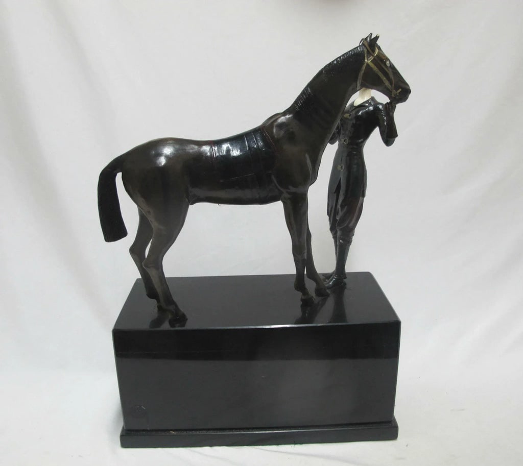 Signed Ferdinand Preiss Art Deco Bronze "Woman & Horse" Statue - 2