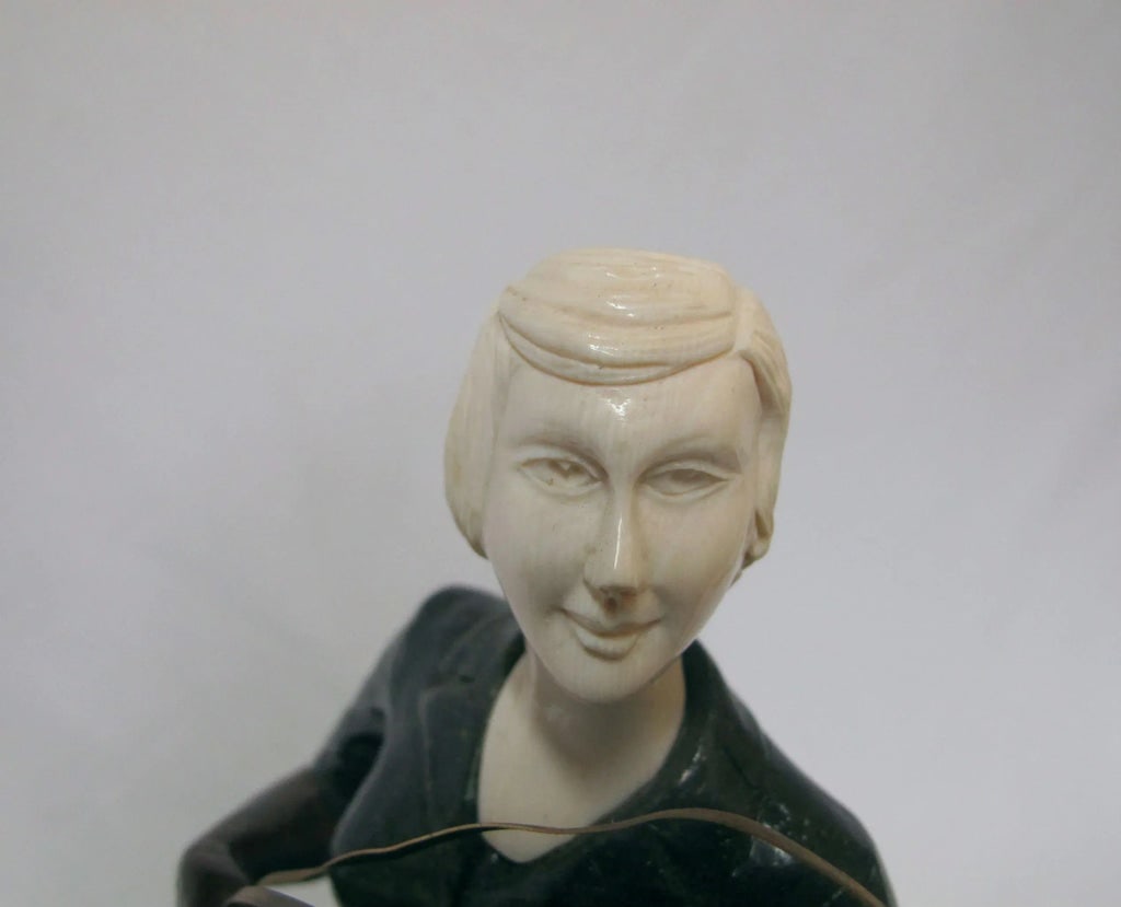 Signed Ferdinand Preiss Art Deco Bronze "Woman & Horse" Statue - 4