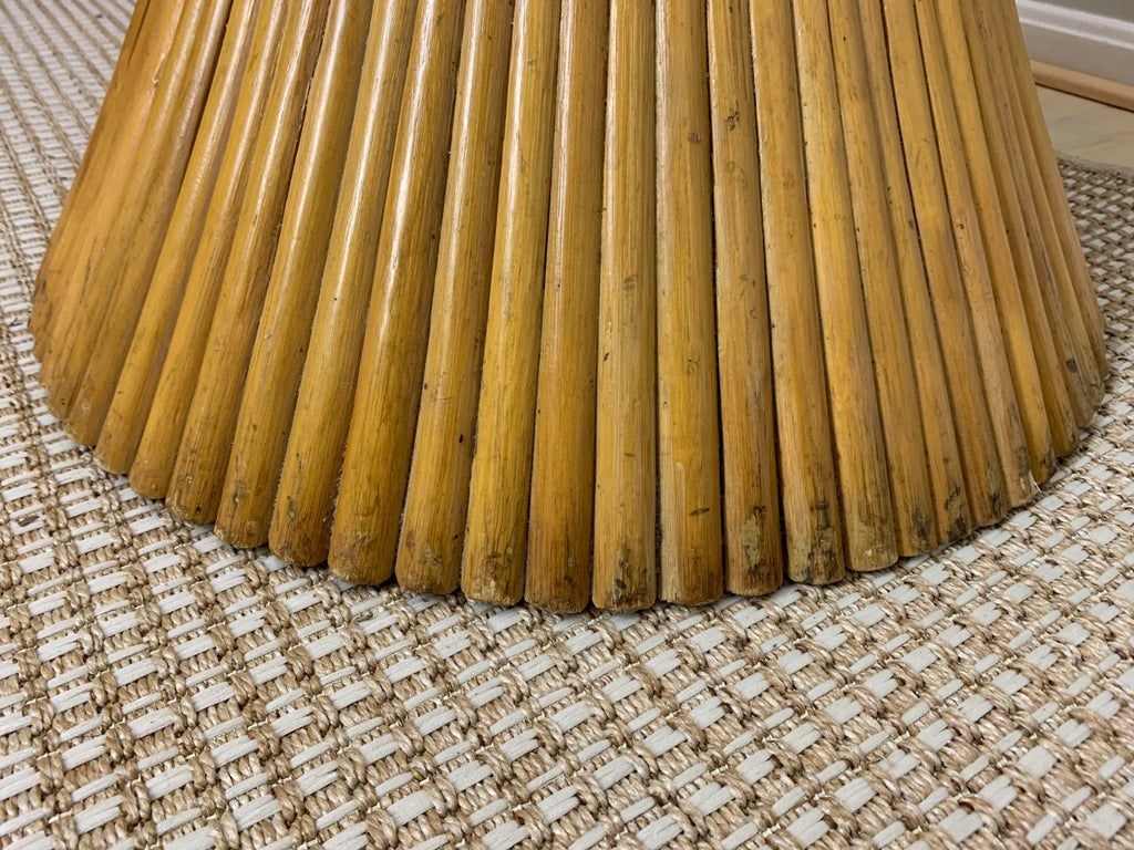 Mid 20th Century McGuire Style Sheaf of Wheat Bamboo and Glass Dining Table - 7