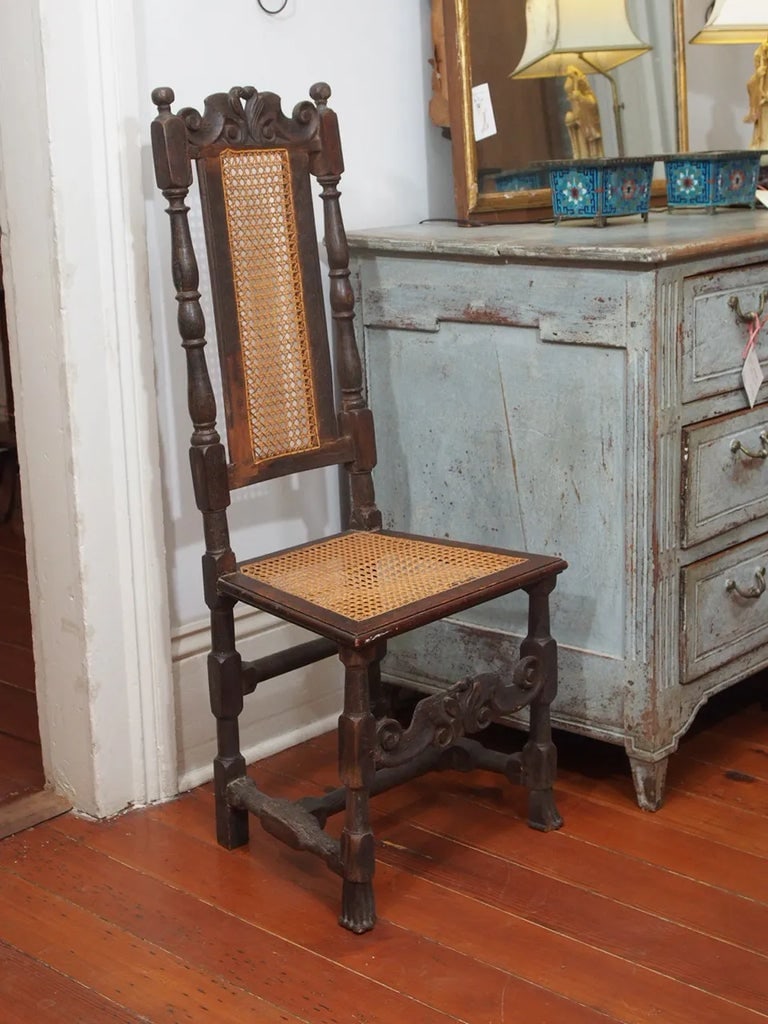 17th Century Cane and Oak Side Chair - 7