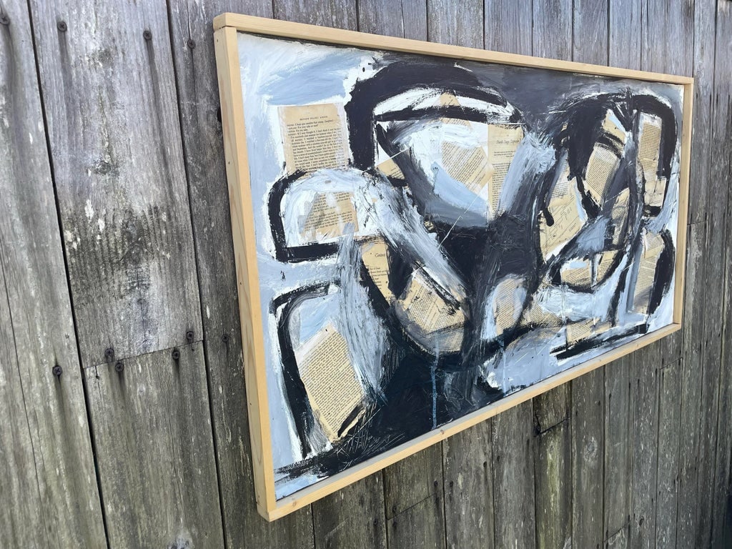 "On Death & Dying" Contemporary Original Abstract Mixed-Media Painting, Framed - 2