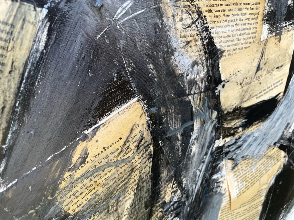 "On Death & Dying" Contemporary Original Abstract Mixed-Media Painting, Framed - 7
