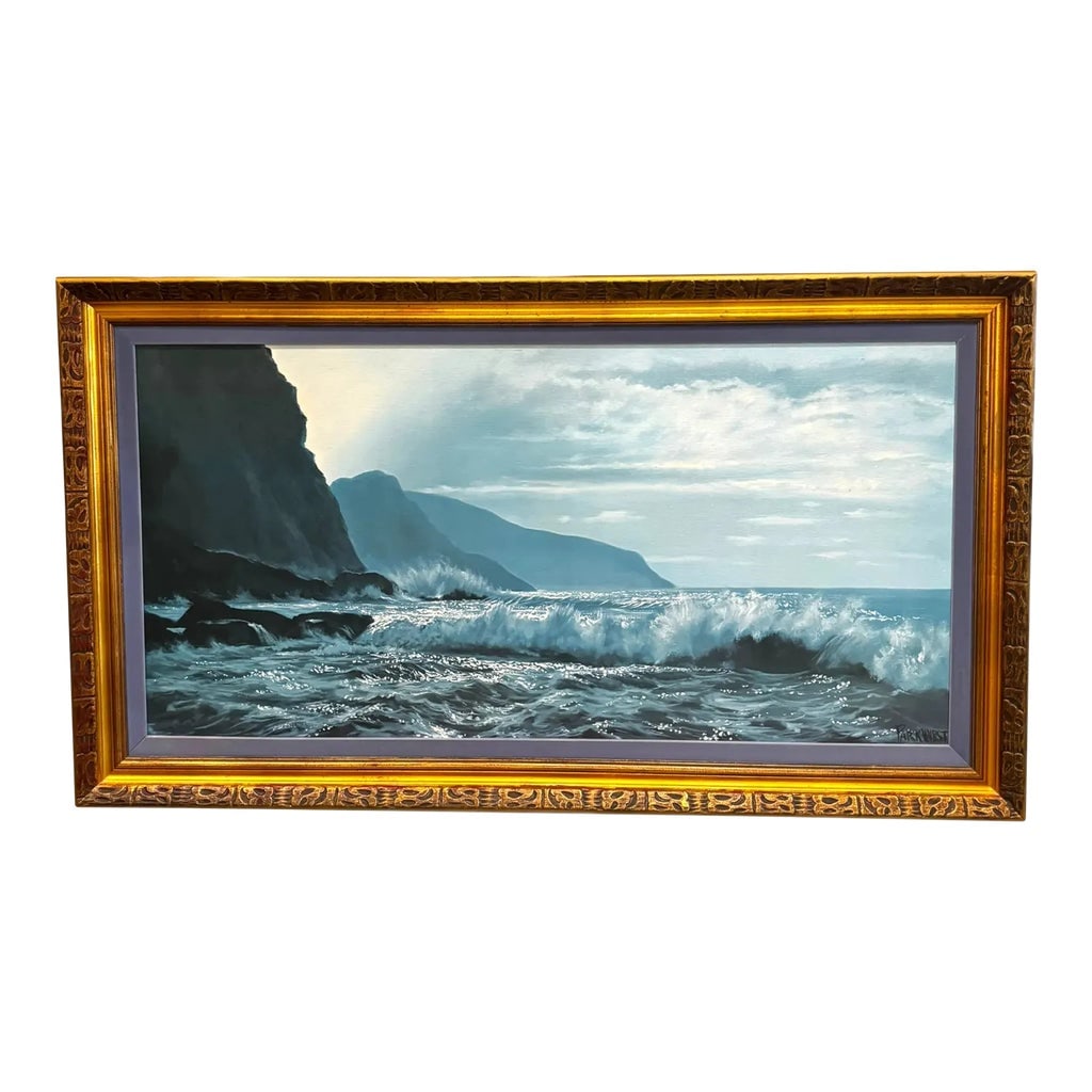 Original Framed Seascape Painting by Violet Parkhurst: Beautiful framed seascape painting by Violet Parkhurst (1921-2008). Art is pre-loved but in excellent condition. Condition: Alterations: Original Condition Unaltered Imperfections: Some Imperfections