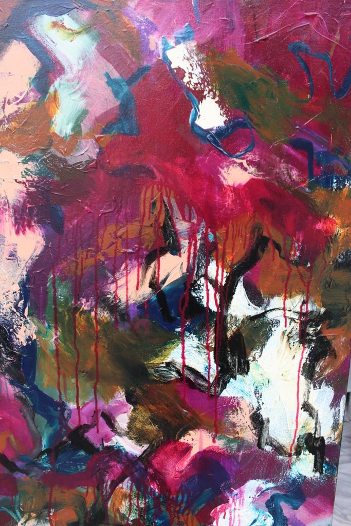 "One Hundred Ways" Large Original Abstract Painting by Lisa Finlayson - 6