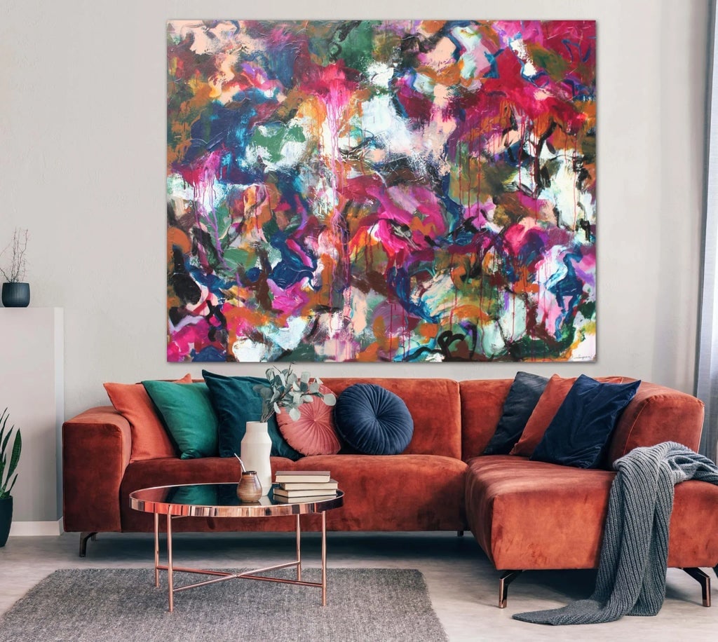 "One Hundred Ways" Large Original Abstract Painting by Lisa Finlayson - 7