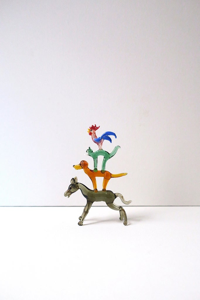 Folk Art Animal Sculpture - Horse, Dog, Cat & Rooster - 2