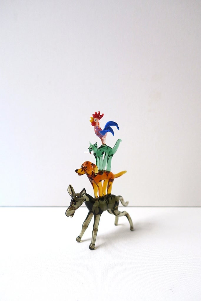 Folk Art Animal Sculpture - Horse, Dog, Cat & Rooster - 7